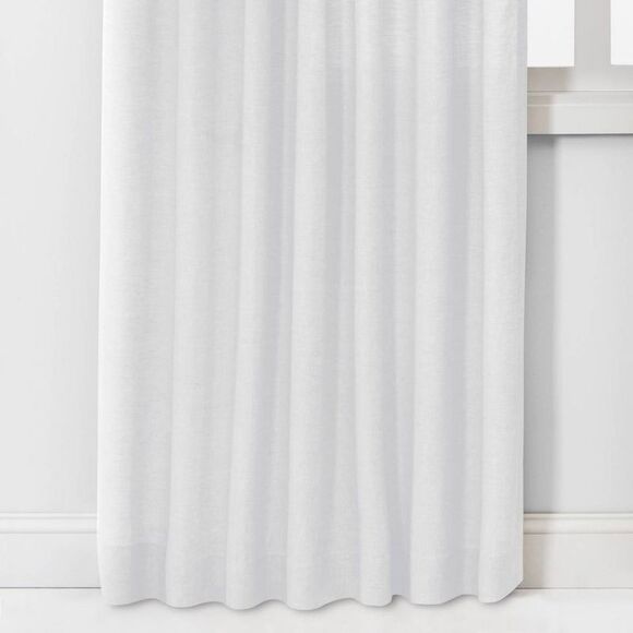 Threshold - Light Filtering Linen Window Curtain Pan White - Picture 2 of 4